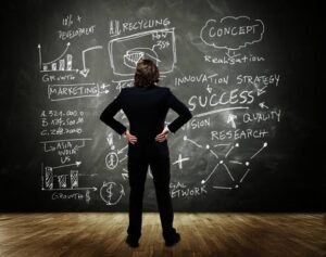 woman thinking of business plan